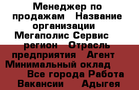 Менеджер по продажам › Название организации ­ Мегаполис-Сервис 52 регион › Отрасль предприятия ­ Агент › Минимальный оклад ­ 90 000 - Все города Работа » Вакансии   . Адыгея респ.